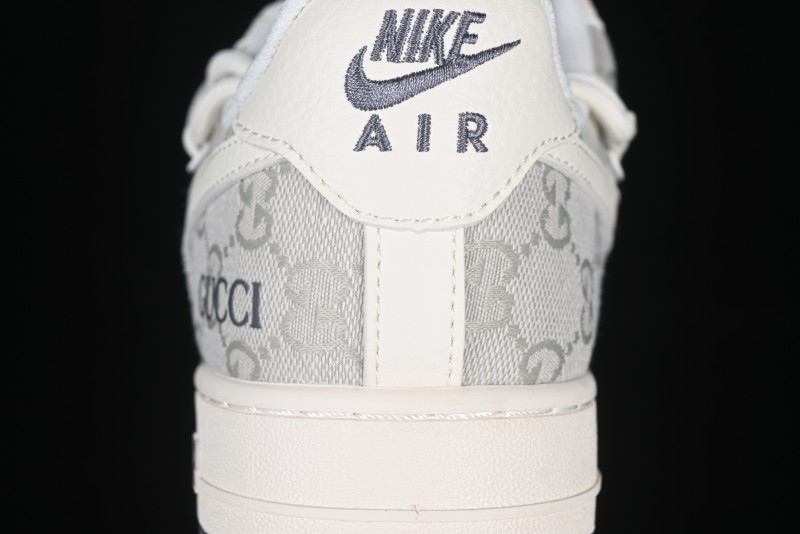 Nike Air Force 1 '07 Low Gucci Collaboration Smoke Gray Drawstring Casual Sneakers - SJ1198-105
