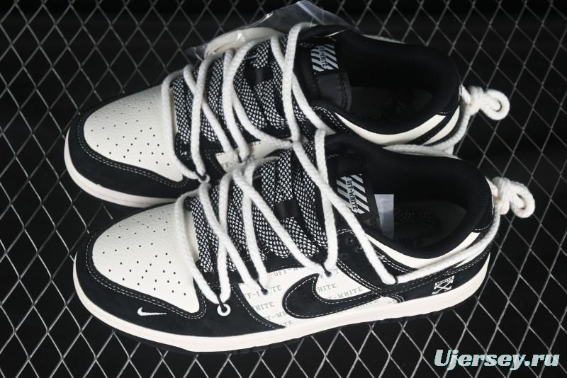 Nike SB Dunk Low Off White Collaboration Strap Anniversary Edition Custom Low-Top Casual Skate Shoes - YX5066-226
