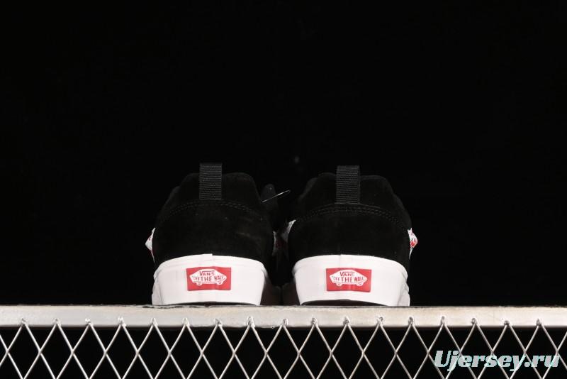 Vans Classics Knu Skool Retro Sneakers with Embroidered Graffiti Design and Thick Tongue - VN000CS00ZB