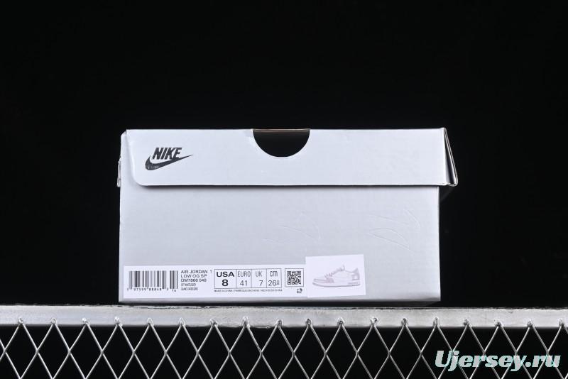 Nike Travis Scott x Fragment Design x Air Jordan 1 Low OG SP AJ1 Retro Casual Sneakers - DM7866-048