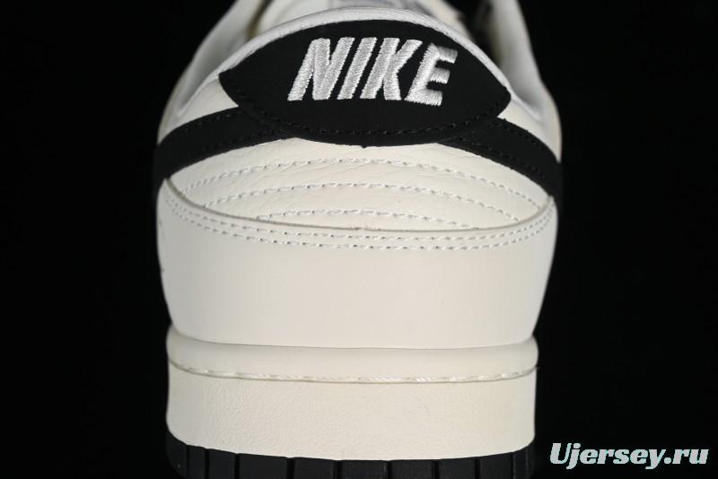 Nike SB Dunk Low Lightning Collaboration - Off White Black Colorway with Mini Swoosh Anniversary Custom Edition Low Top Casual Skate Shoes - XD1688-028