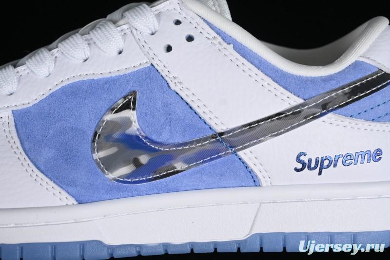 Supreme x Nike SB Dunk Low Royal Blue Anniversary High-End Custom Casual Skate Shoes - JH8039-936