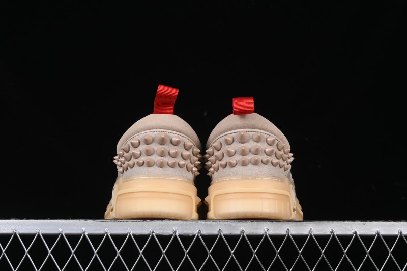 Christian Louboutin Funnyto Flat Comfortable Fashion Low Top Sneakers in Taupe - X.D4