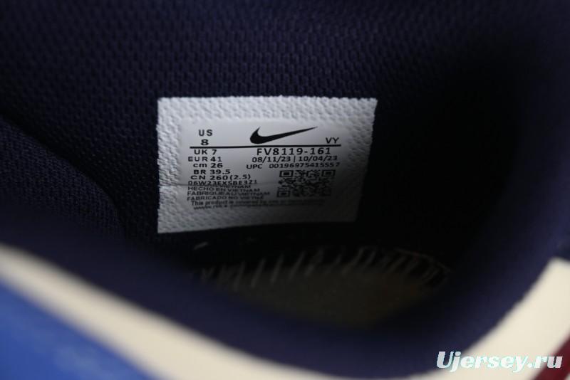 Nike Dunk Low SB Skateboarding Shoes in White Blue Red Colorway - FV8119-161