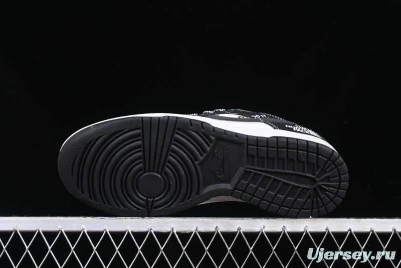 Nike SB Dunk Low The North Face Graffiti Black Swoosh Anniversary Custom Low-Top Casual Skate Shoes - DM6868-028