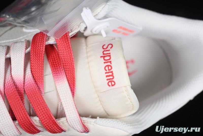 Nike Air Force 1 '07 Low Supreme Collaboration Beige Red Color Block Low-Top Casual Sneakers - BB7577-216