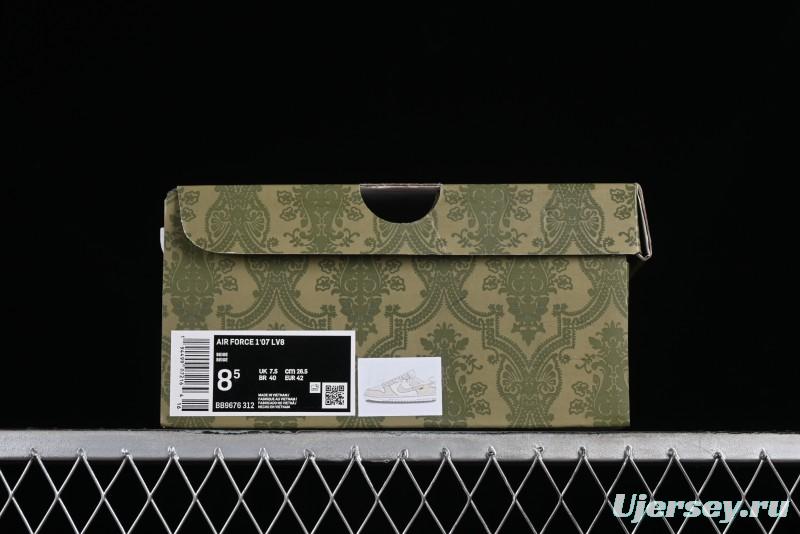 Nike SB Dunk Low Gucci Collaboration - Silver White Pattern Anniversary High-End Custom Low-Top Casual Sneakers BB9676-312