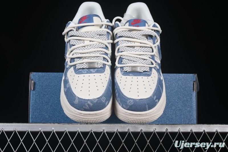 Nike Air Force 1 '07 Low Levi's Denim Patchwork Lace-Up Casual Sneakers - SJ1198-001