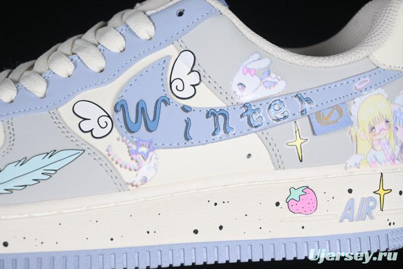 Nike Air Force 1'07 Low "Cherub" Anime Hand-Painted Doodle Low-Top Casual Sneakers - DB3301-711