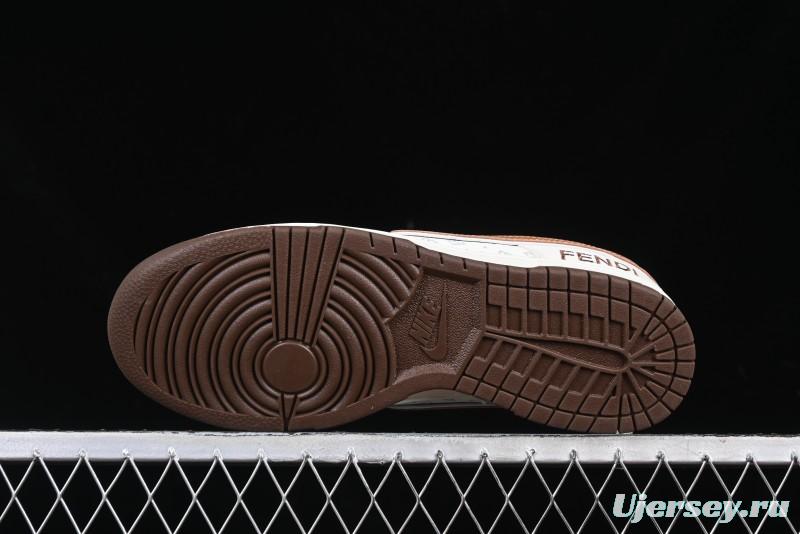 Nike SB Dunk Low Fendi Collaboration Anniversary High-End Custom Low-Top Casual Skate Shoes - DJ2024-057