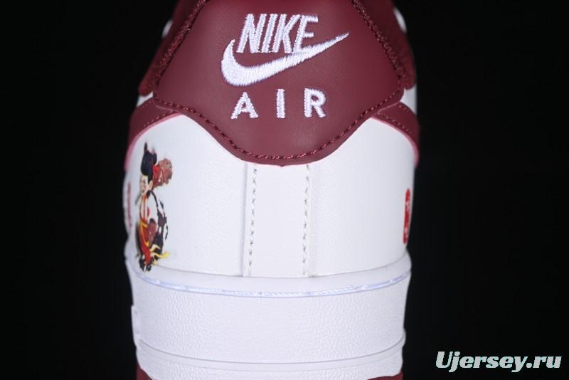 Nike Air Force 1 '07 Low "Nezha" 2D Hand-Painted Doodle Casual Sneakers with Full-Length Air Cushion - FV5988-105