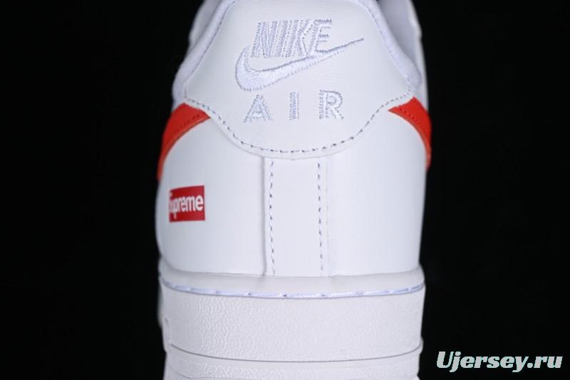 Nike Supreme x Air Force 1 '07 Low White Red Collaboration Casual Sneakers - CU9225-101
