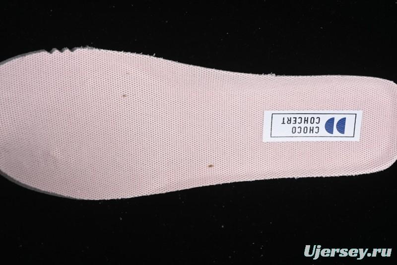 Choco Concert Leather Round Square Asymmetrical Fashion Sneakers White Pink - AJE5