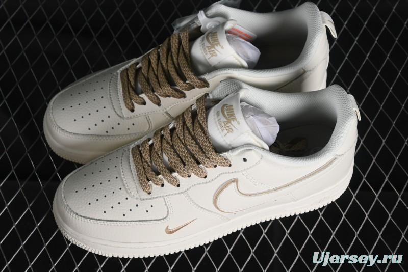 Nike Air Force 1 '07 Low Classic Khaki Mini Swoosh Starry Sky Low-Top Casual Sneakers - MJ0319-027