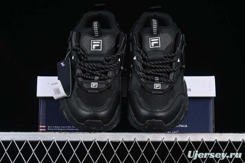 Fila Fusion Retro Mars Running Shoes with Lace-Up Design and Cushioned Sole - F12W422103FBK