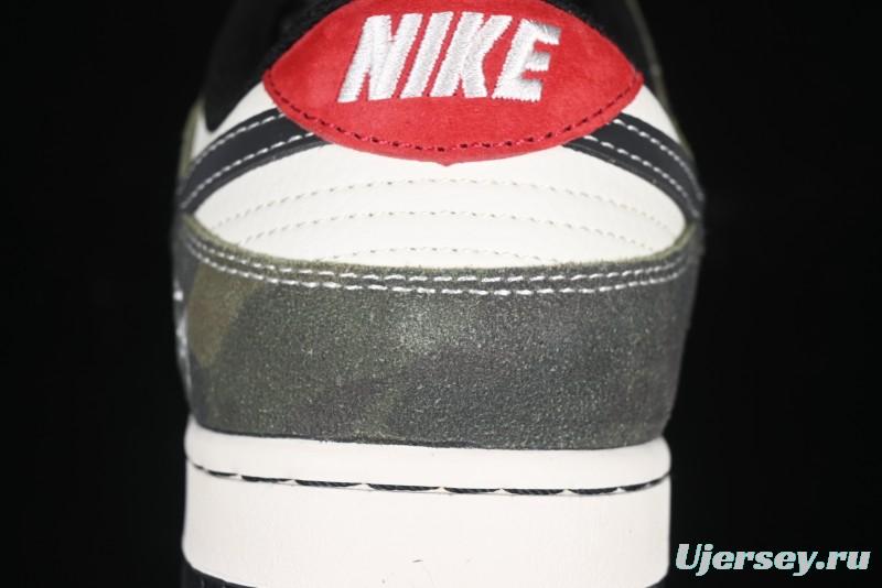 Nike SB Dunk Low Stussy Collaboration - Camo Black Swoosh Anniversary High-End Custom Low-Top Casual Sneakers - DM6868-011