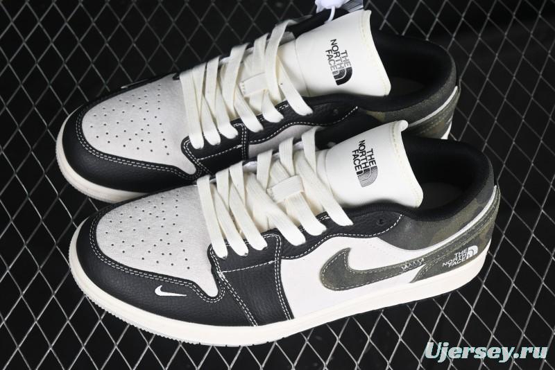 Nike Air Jordan 1 Low AJ1 The North Face Collaboration Dark Camouflage Custom High-End Retro Basketball Shoes - DM9188-013