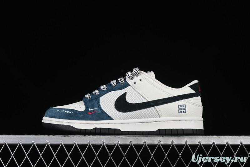Nike SB Dunk Low Givenchy Monogram Black Hook Anniversary Customized Low-Top Casual Skate Shoes - DJ2024-123