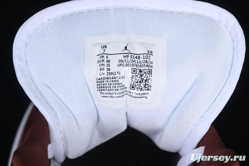 Nike Air Jordan 1 Low AJ1 Retro Lifestyle Sneakers in White and University Red - HF3148-102