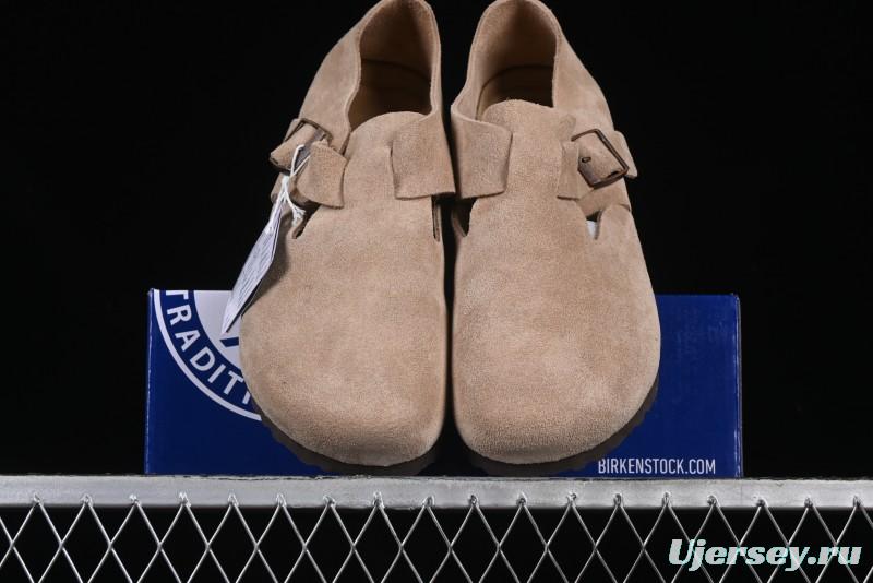 Birkenstock London BS Unisex Slip-On Comfort Shoes with Soft Suede Leather and Lambswool Insole - G.D4