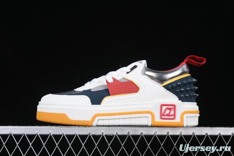 Christian Louboutin Funnyto Flat Comfortable Fashion Low-Top Sneakers in White Yellow Red - X.D4