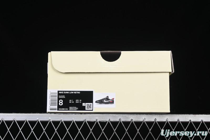 Nike SB Dunk Low Supreme Collaboration Black Grey Swoosh Anniversary Custom Low-Top Casual Skate Shoes - XS1086-011