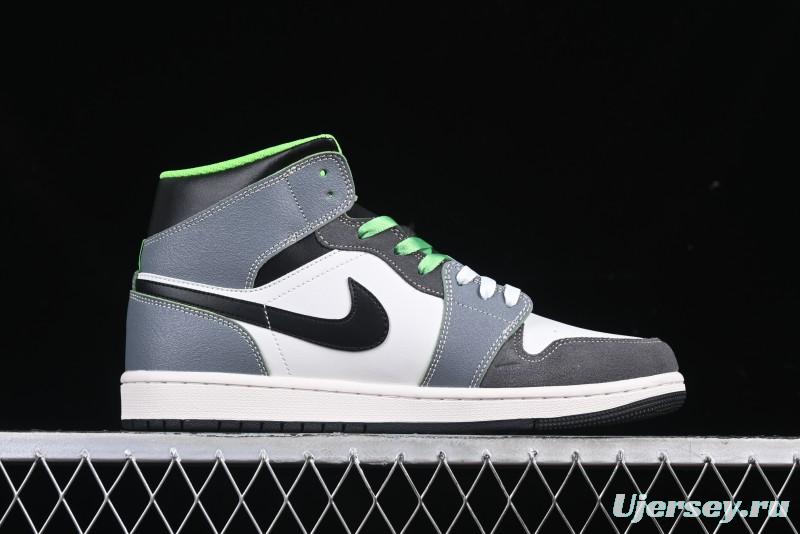 Nike Air Jordan 1 Mid Basketball Shoes in White Grey Brown Casa 93 Colorway - HQ3829-001