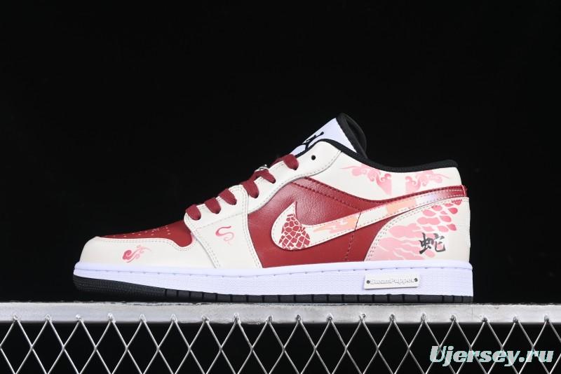 Nike Air Jordan 1 Low OG Retro Basketball Shoes Snake Year Limited Edition - 553558-132