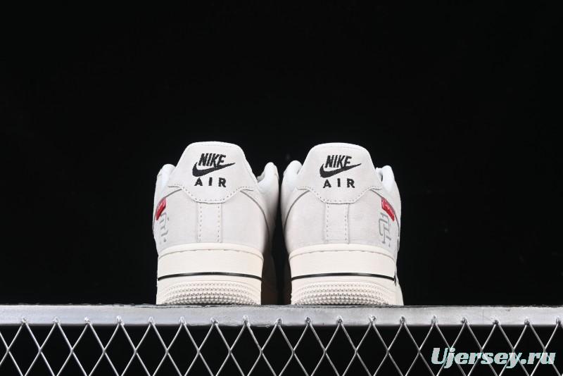 Nike Air Force 1 '07 Low Supreme Champion Collaboration Off-White Mini Swoosh Casual Sneakers - SJ6698-020