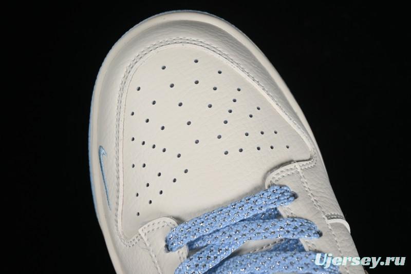 Nike SB Dunk Low BAPE Collaboration - Off-White Mini Blue Swoosh Anniversary High-End Custom Low-Top Casual Sneakers - XD6188-027