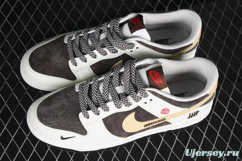 Nike SB Dunk Low UN Collaboration Beige Khaki Swoosh Anniversary High-End Custom Low-Top Casual Skate Shoes - DJ2024-089