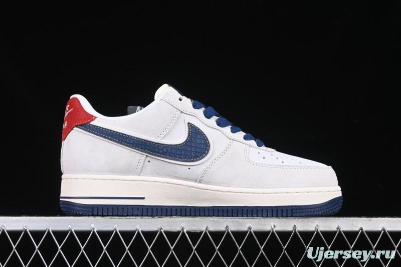 Nike Air Force 1 '07 Low Year of the Snake Limited Edition Grey Blue Red Pig Leather Low-Top Casual Sneakers - XZ2025-666