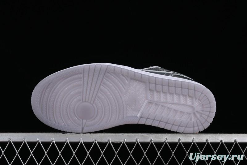 Nike Air Jordan 1 Low "Metallic Silver" Casual Sneakers with Metallic Finish - FN5030-001