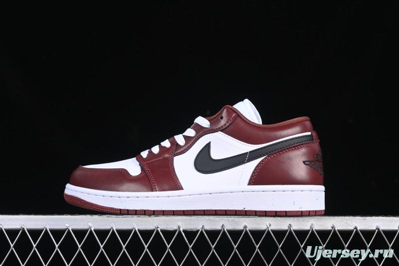 Nike Air Jordan 1 Low AJ1 Retro Lifestyle Sneakers in White and University Red - HF3148-102