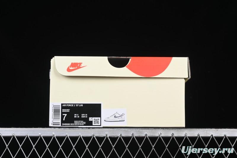 Nike Air Force 1 '07 Low Stussy Collaboration Beige Grey Embroidered Swoosh Low-Top Casual Sneakers - DM6688-003