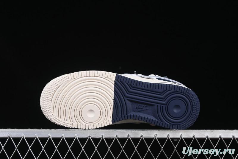 Nike Air Force 1 '07 Low The North Face Collaboration Grey Blue Lace-Up Low-Top Casual Sneakers - DM6688-024