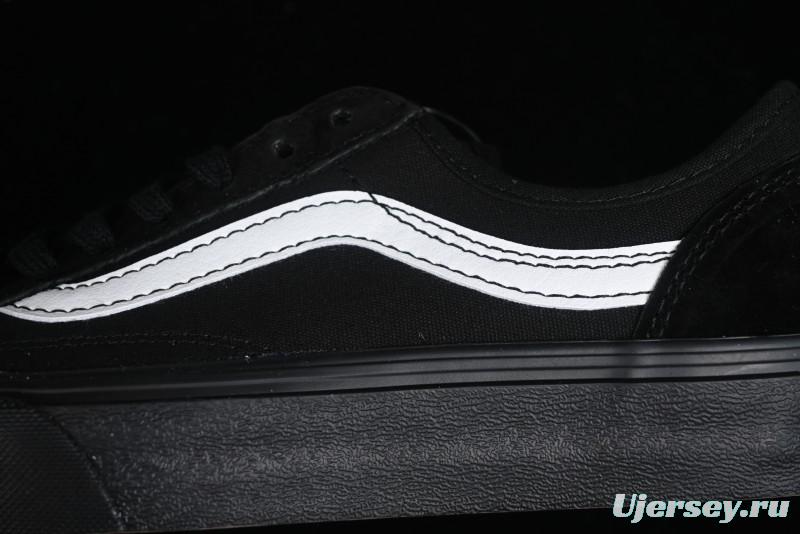 Vans Style 36 SF All Black Skate Shoes with Killer Whale Half-Toe Cap Design - VN0A3MVLB8C