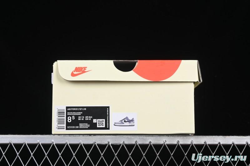 Nike Air Force 1 '07 Low Stussy Collaboration Bright Blue Black Swoosh Low-Top Casual Sneakers - XZ3328-198