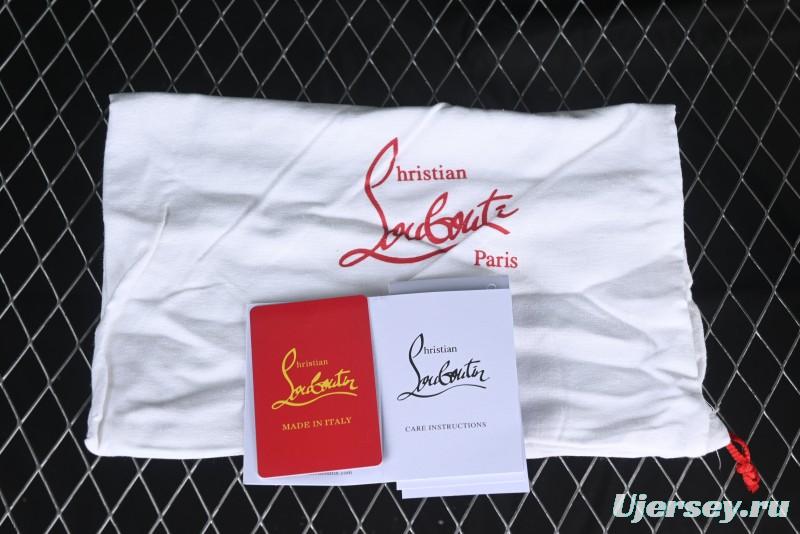 Christian Louboutin Funnyto Flat Comfortable Fashion Low-Top Sneakers with Raw Ice Blue Sole - X.D4