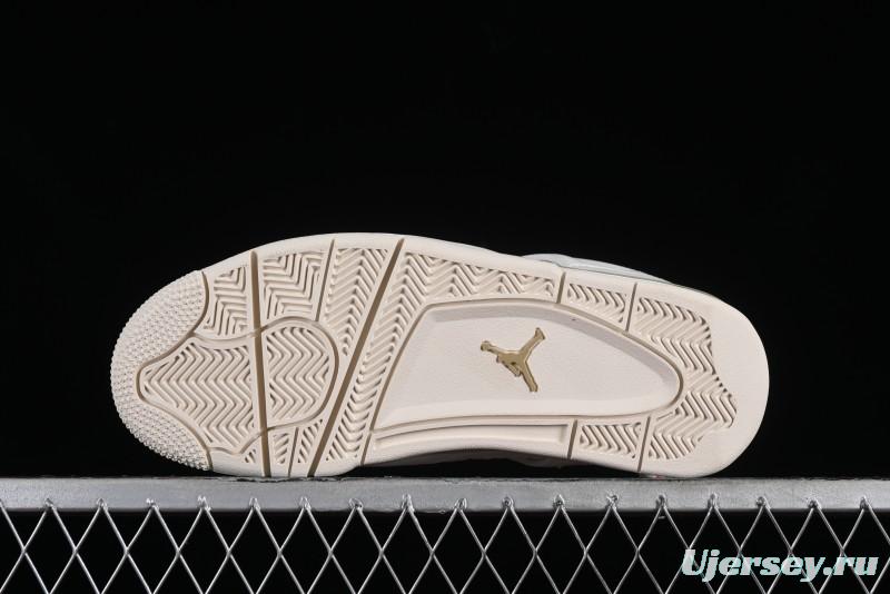 Nike Air Jordan 4 Retro Sneakers with Metallic Gold Design - AQ9129-170