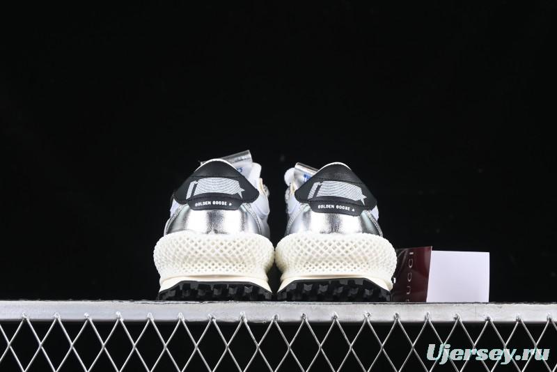 Golden Goose Marathon Silver Comfortable Low-Top Lifestyle Sneakers - X.E5