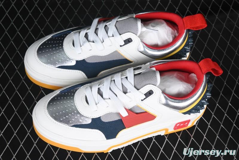 Christian Louboutin Funnyto Flat Comfortable Fashion Low-Top Sneakers in White Yellow Red - X.D4