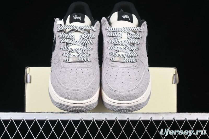Nike Air Force 1 '07 Low Stussy Collaboration - Suede Grey Low-Top Casual Sneakers - SJ6698-018