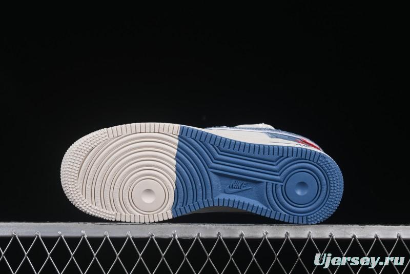 Nike Air Force 1 '07 Low Levi's Denim Patchwork Lace-Up Casual Sneakers - SJ1198-001