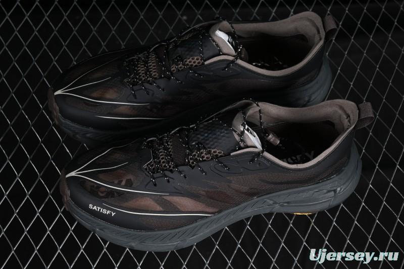 HOKA ONE ONE Satisfy Running Mafate Trail Low-Cut Cushioned Outdoor Hiking Shoes - 1157050 COFF