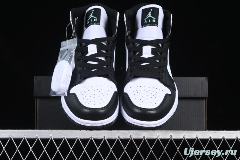 Nike Air Jordan 1 Mid AJ1 Basketball Shoes in Black White Silver - DQ8423-103