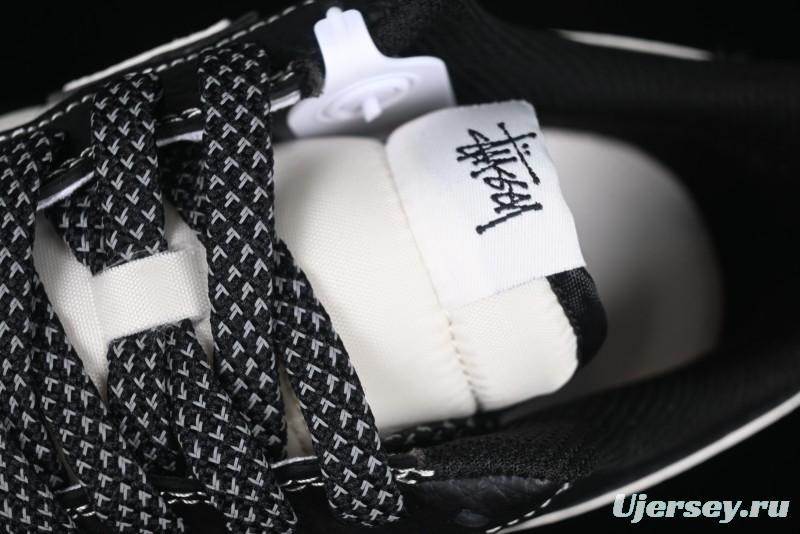 Nike Air Force 1 '07 Low Stussy Collaboration Black & White Swoosh Casual Sneakers - XZ6188-081