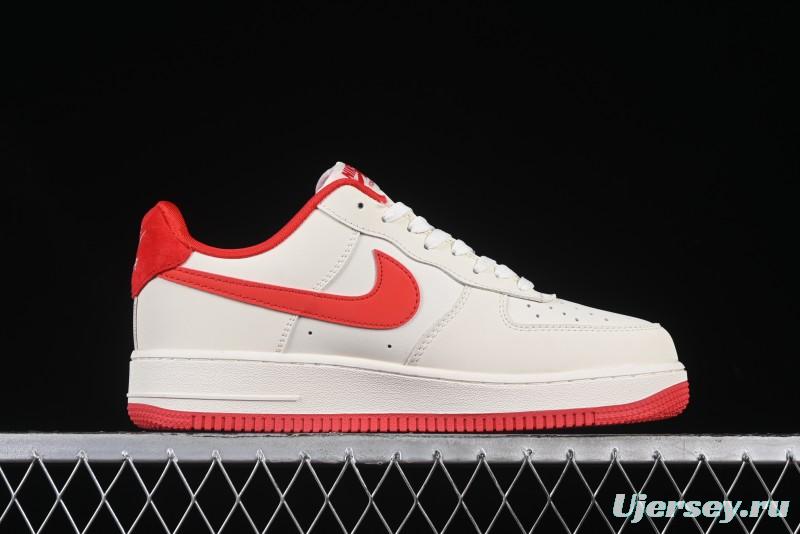 Nike Air Force 1 '07 Low Stussy Collaboration Beige Deep Orange Low-Top Casual Sneakers - DF0188-031