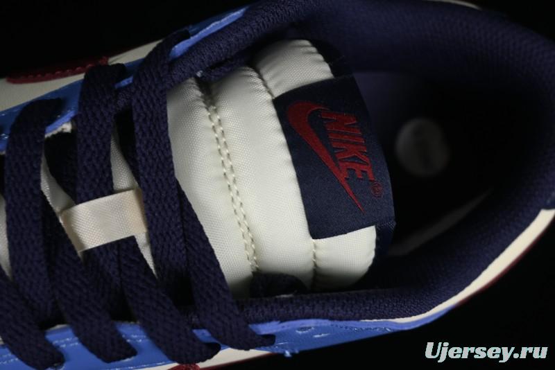 Nike Dunk Low SB Skateboarding Shoes in White Blue Red Colorway - FV8119-161