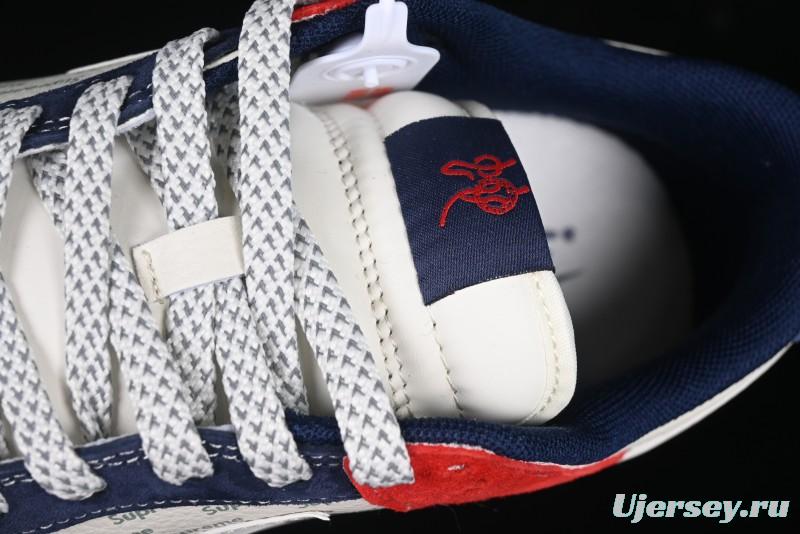 Nike SB Dunk Low Supreme Collaboration - China Red with 3D White Swoosh Anniversary Custom Low-Top Casual Sneakers - FC1688-209